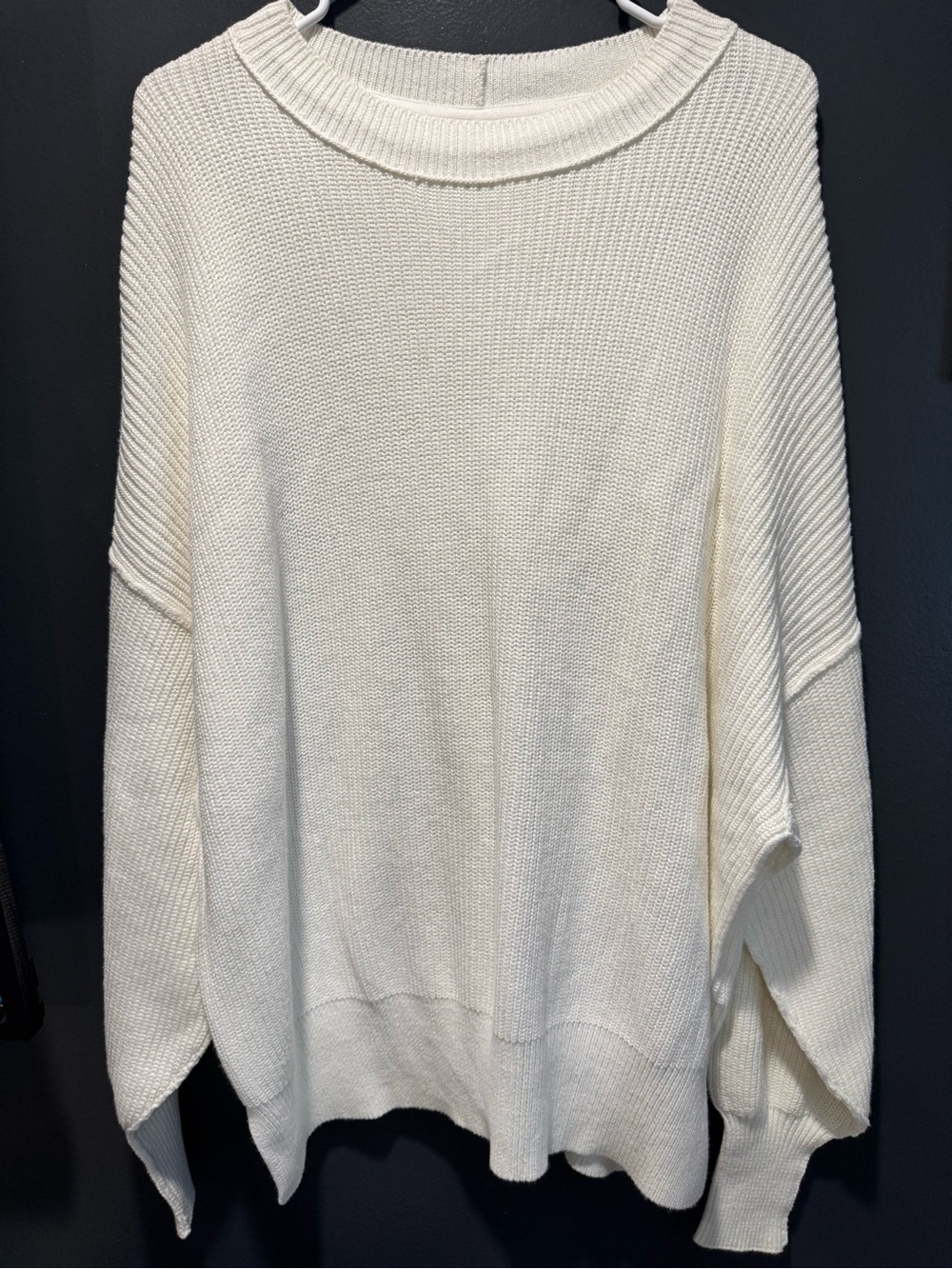 aerie Cream Oversized Crewneck Sweater